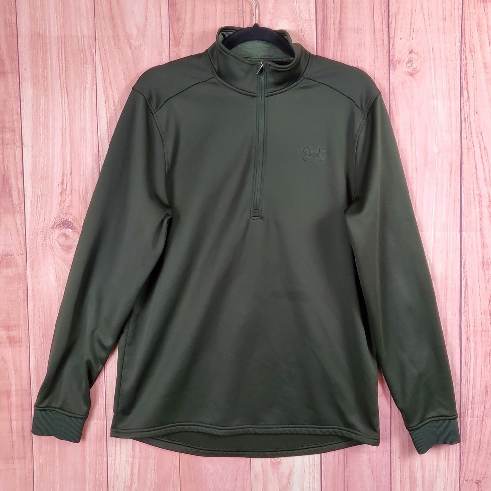 Under Armour Quarter Zip Long Sleeve Sweatshirt Mens Sz Medium Loose Cold Gear